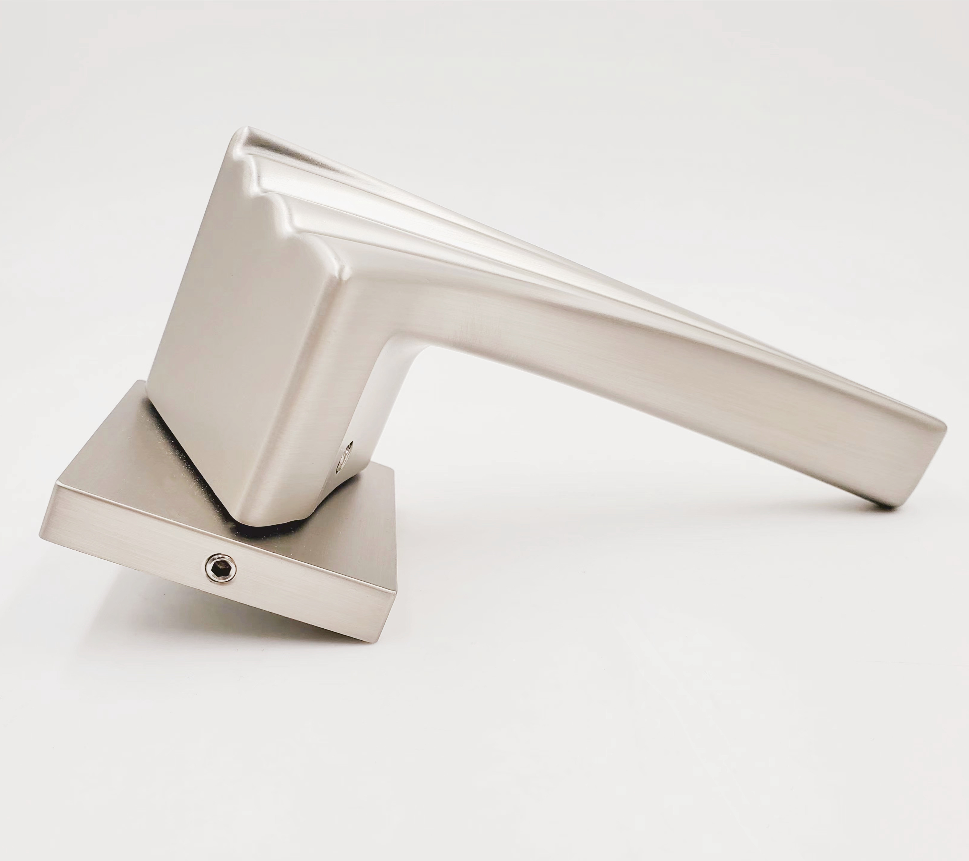 Satin finished Square Rosette Lever Door Handle for Office Building Apartment Doors handle