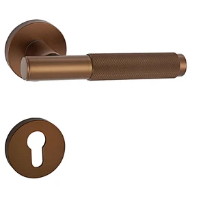 Factory customize knurled zinc aluminum inner wooden door handle hotel lock privacy door handle