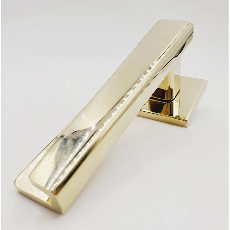 Privacy Door Lever Set with Round Rosette Aluminum Modern Door Handles Room Handle Lock Simple Door Handle Lock