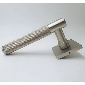 Modern Style ROUND Square Hidden Door Handles Interior steel iron Lever Wooden Door Handles with Lock