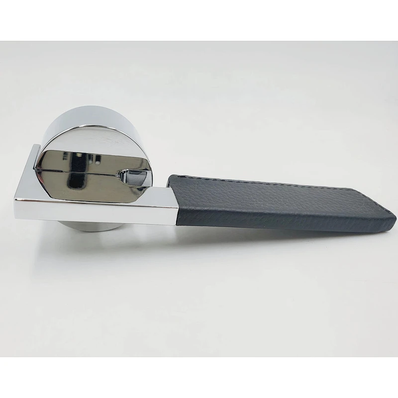 Satin nickel Square Rosette Lever Door Handle for Office Building Apartment Doors