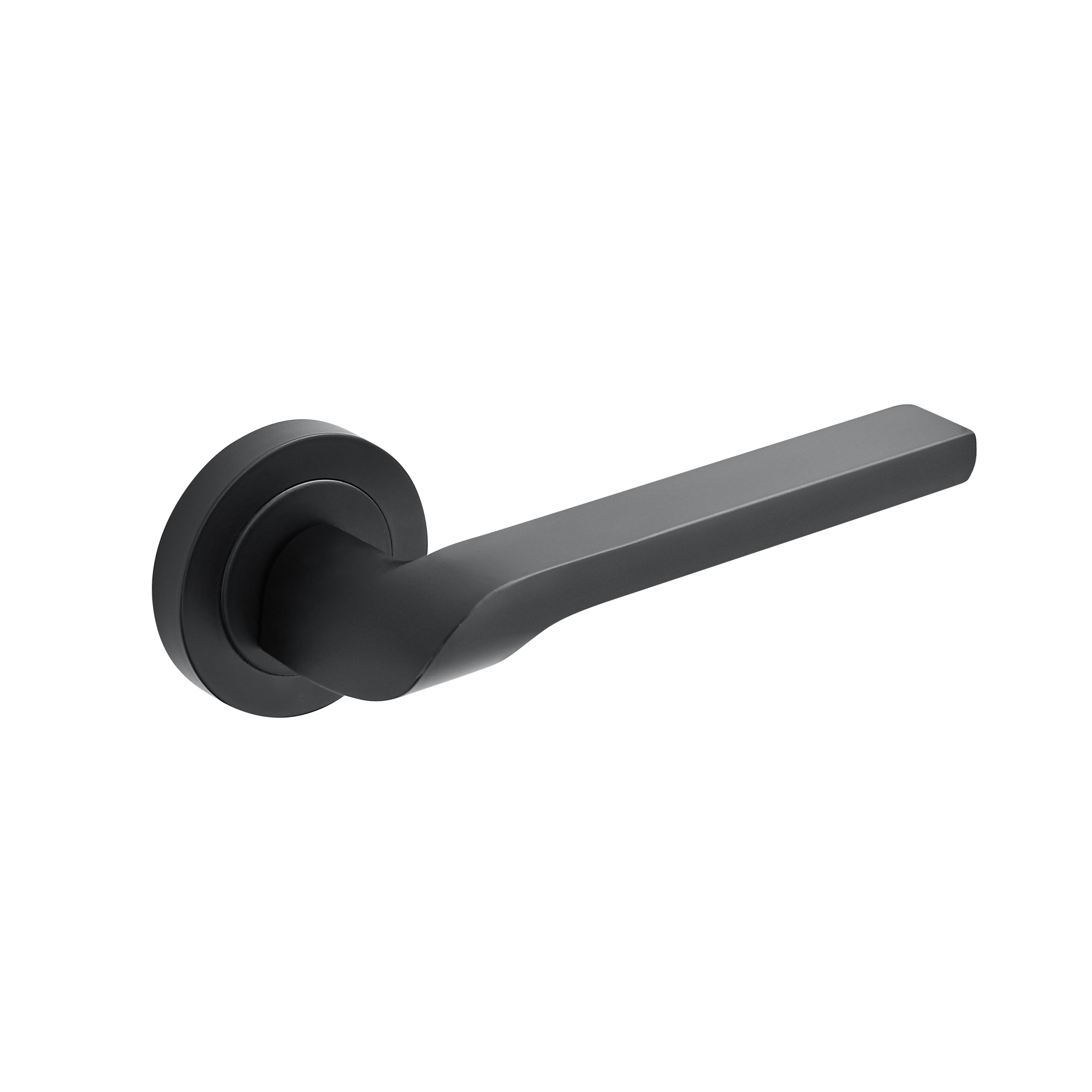 Brushed aluminum alloy zinc rosette wooden door handle lock privacy door handle
