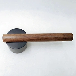 Heavy type real wood handle aluminum zinc lock nature color smelly inner door handle