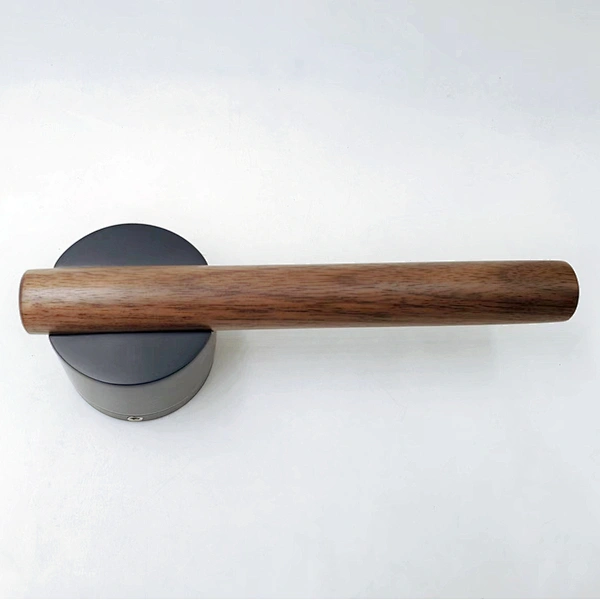 Heavy type real wood handle aluminum zinc lock nature color smelly inner door handle