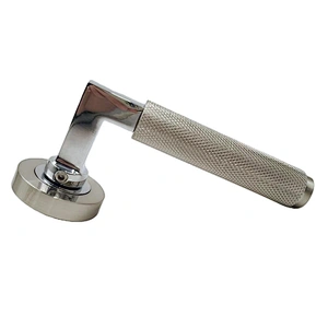 Knurled aluminum square lock privacy door handle for security front main door handle furniture