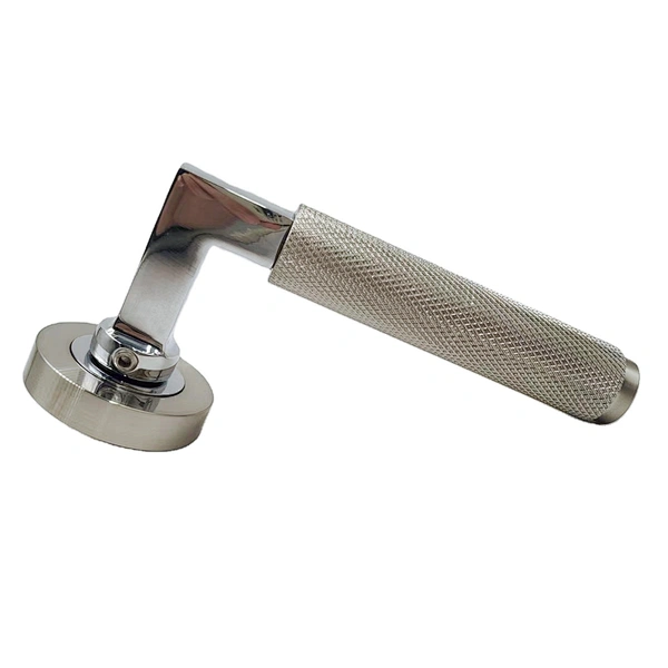Knurled aluminum square lock privacy door handle for security front main door handle furniture