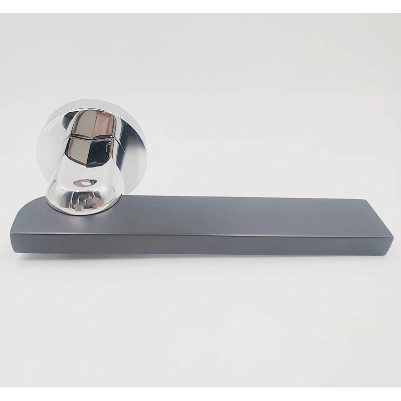 Modern Square Passage Door Lever Polished zinc alloy finish house lock metal door handle for sale