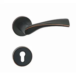 Solid aluminum heavy duty wooden door handle lock privacy door handle