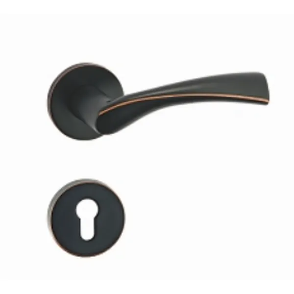 Solid aluminum heavy duty wooden door handle lock privacy door handle