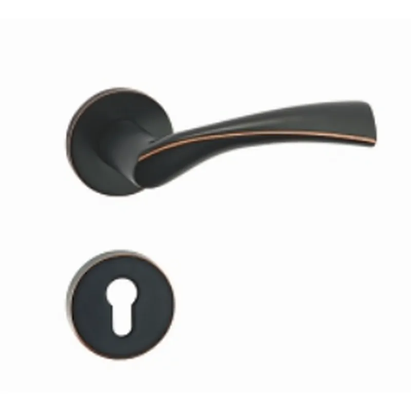 Solid aluminum heavy duty wooden door handle lock privacy door handle