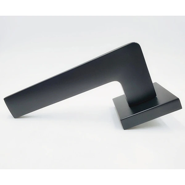 Matt Black Zinc Alloy Square Lever Door Handle Design Handles for Wooden Door