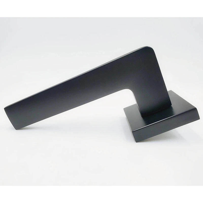 Matt Black Zinc Alloy Square Lever Door Handle Design Handles for Wooden Door