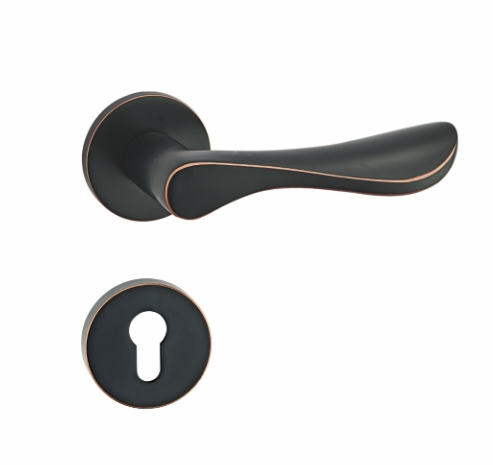 Solid aluminum heavy duty wooden door handle lock privacy door handle
