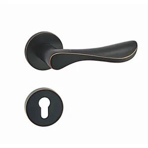Solid aluminum heavy duty wooden door handle lock privacy door handle