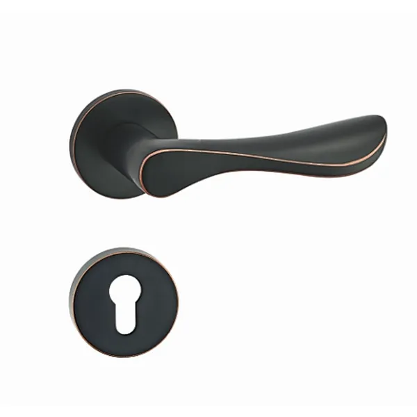 Solid aluminum heavy duty wooden door handle lock privacy door handle