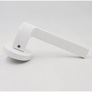 Brushed aluminum alloy zinc rosette wooden door handle lock privacy door handle