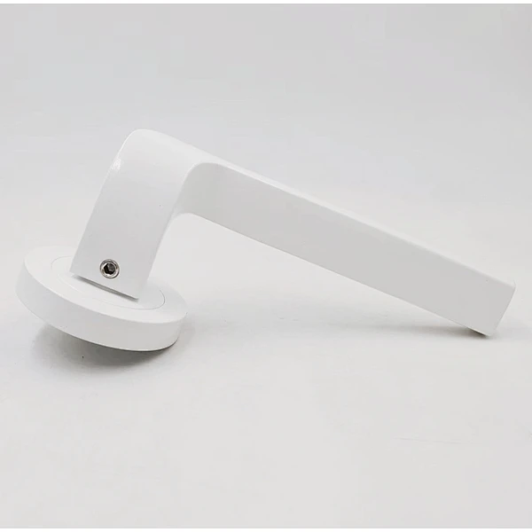 Brushed aluminum alloy zinc rosette wooden door handle lock privacy door handle