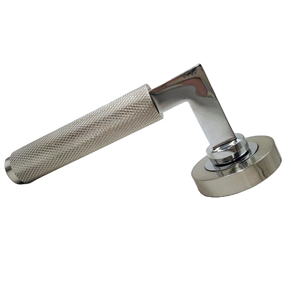Knurled aluminum square lock privacy door handle for security front main door handle furniture