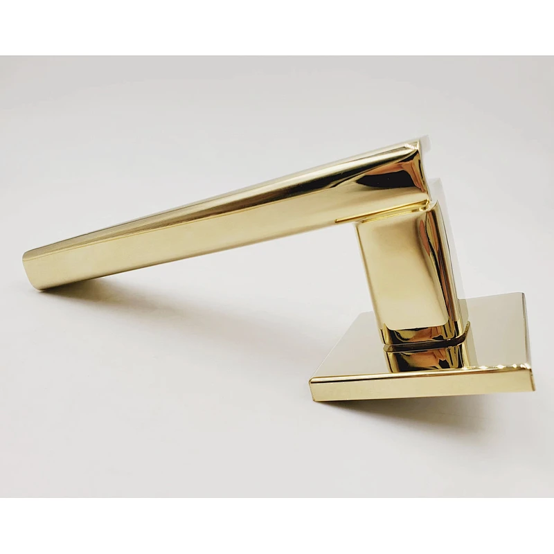 Privacy Door Lever Set with Round Rosette Aluminum Modern Door Handles Room Handle Lock Simple Door Handle Lock