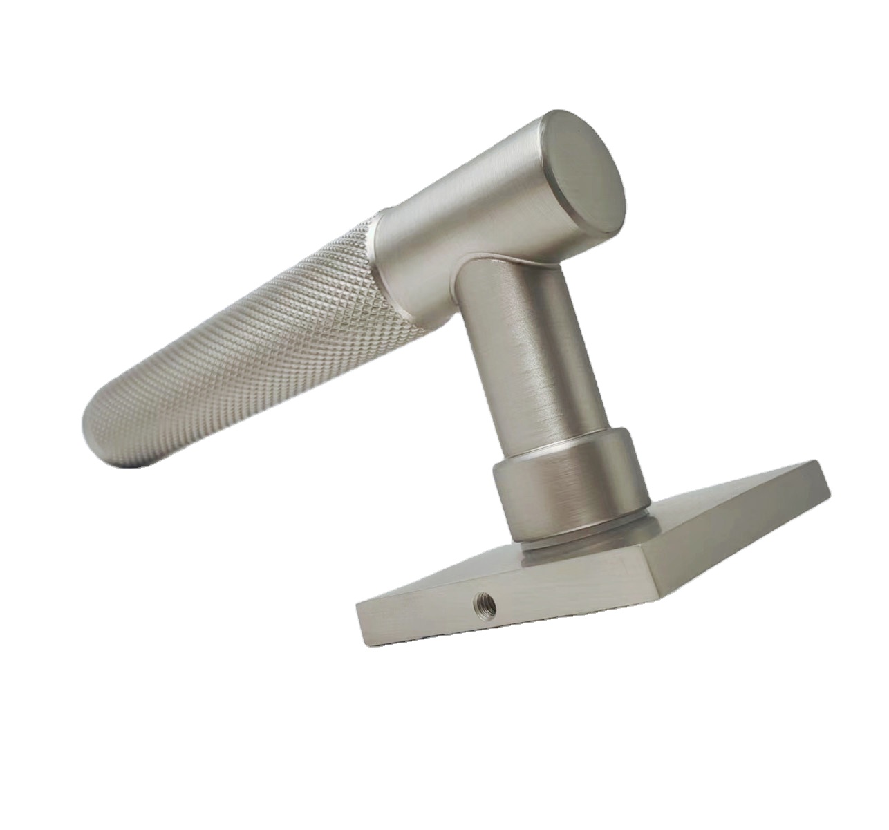Modern Style ROUND Square Hidden Door Handles Interior steel iron Lever Wooden Door Handles with Lock