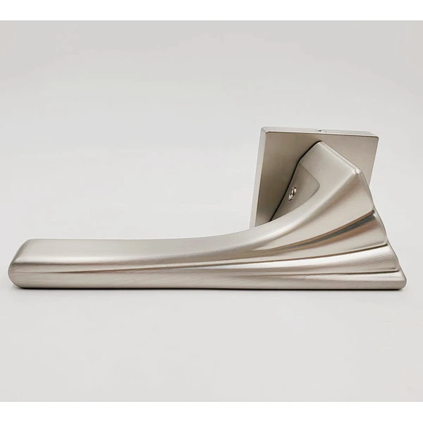 Satin finished Square Rosette Lever Door Handle for Office Building Apartment Doors handle