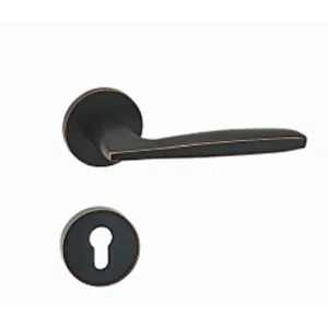 Solid aluminum heavy duty wooden door handle lock privacy door handle