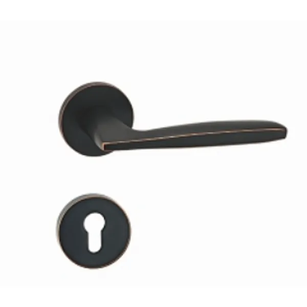 Solid aluminum heavy duty wooden door handle lock privacy door handle