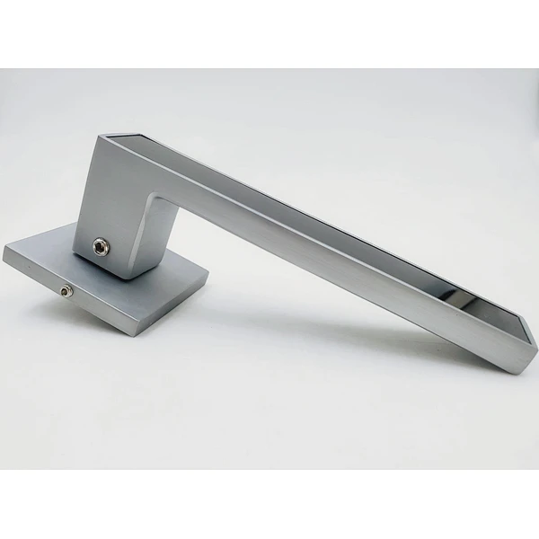 Mirror finished aluminum heavy duty wooden door handle lock privacy door handle