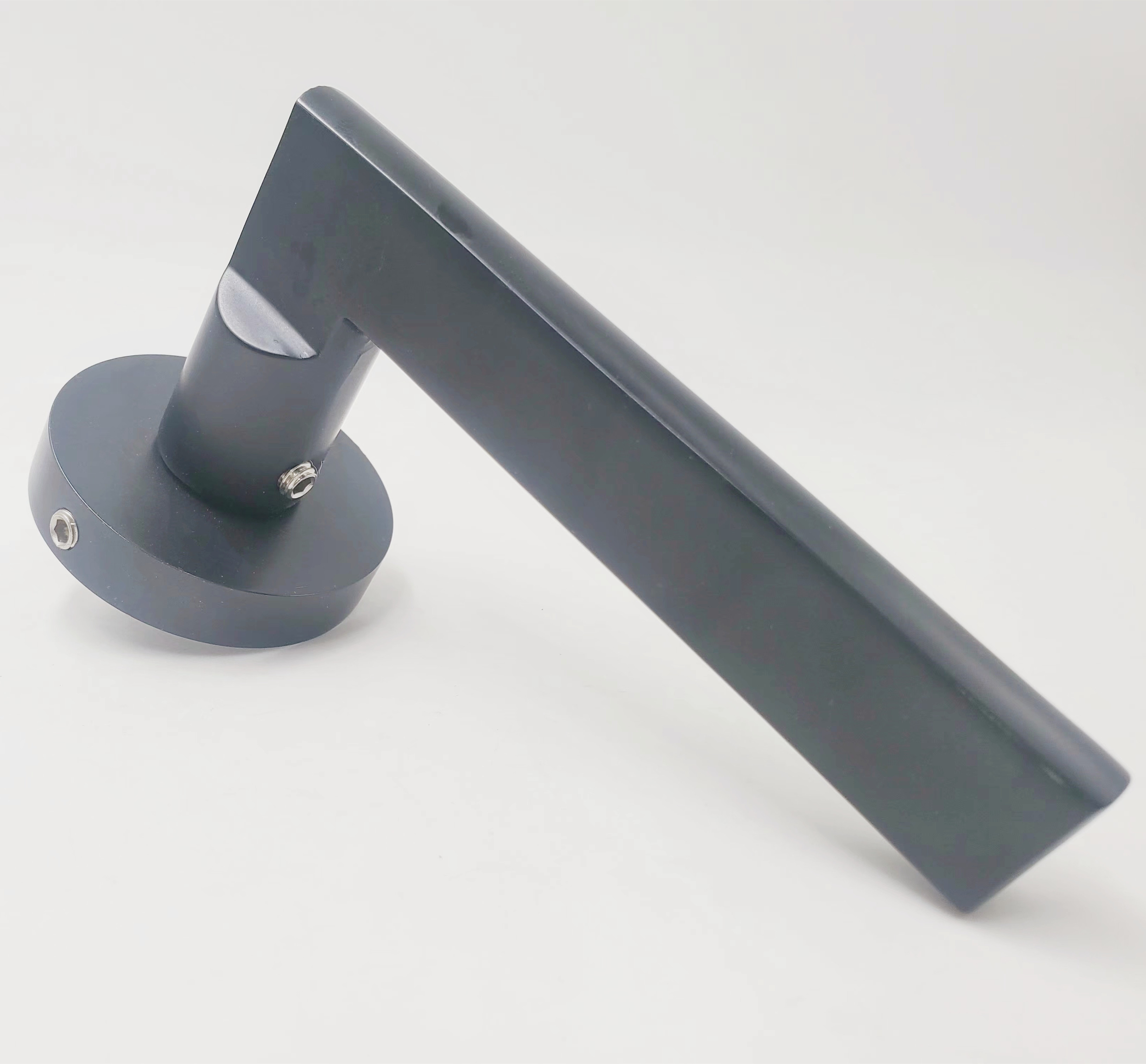 New Style Matt Black Hidden Door Handles Interior Zinc Alloy Lever Wooden Door Handles with Lock