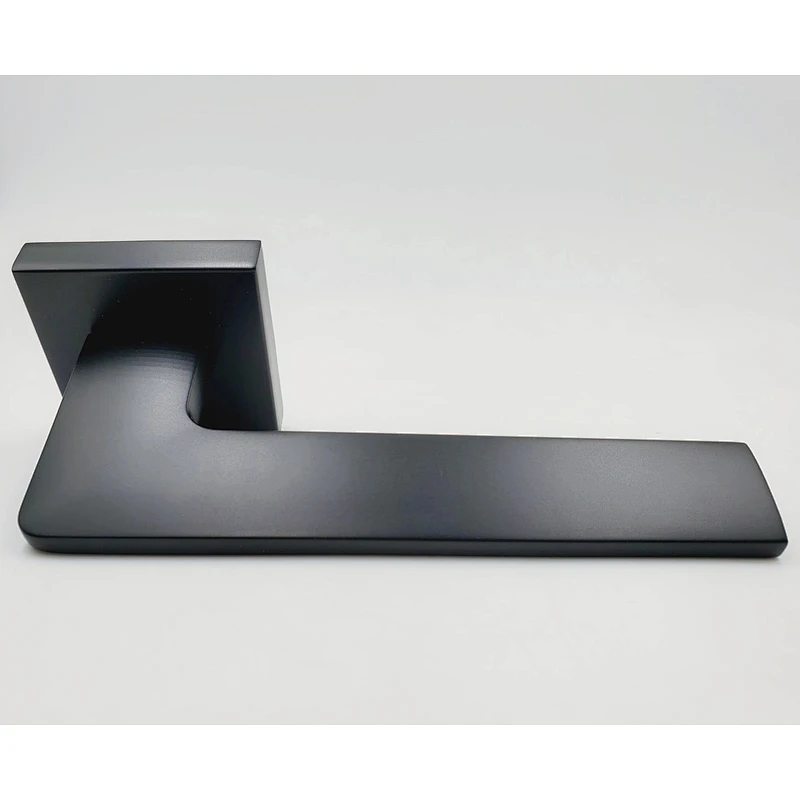 Matt Black Zinc Alloy Square Lever Door Handle Design Handles for Wooden Door