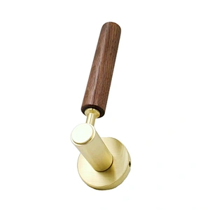 Real wood handle aluminum lock modern wood color door handle for front privacy door