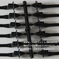 mould factory supply auto automotive parts sheet edge buckle push mount cable tie injection mould in molds city taizhou china