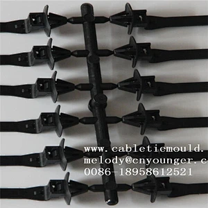 mould factory supply auto automotive parts sheet edge buckle push mount cable tie injection mould in molds city taizhou china