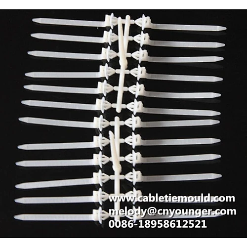 Self locking double head releasable nylon zip cable tie injection moulds used for cars auto automobile automotive