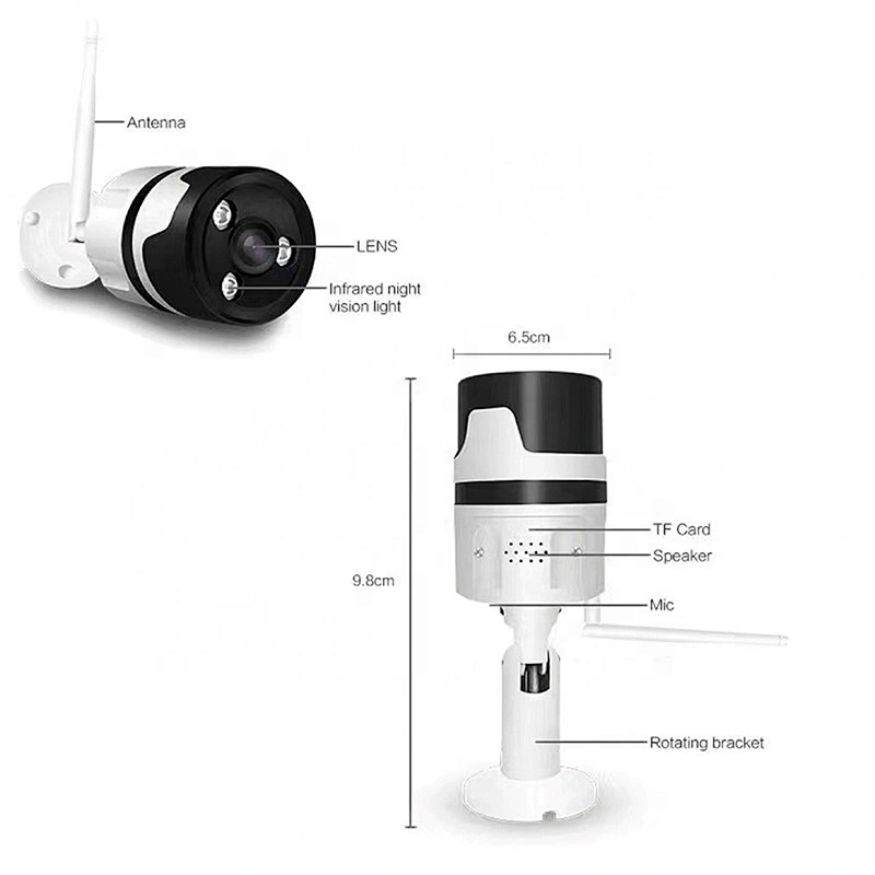 Tuya Smart 1080P Two Way Audio Outdoor Waterproof Night Vision WiFi Wireless Home Security Cloud Storage Bullet IP camera