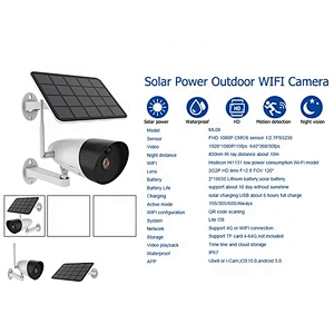 Tuya Solar Power outdoor Waterproof IP67 Wireless WiFi 1080P IP network Camera for home security