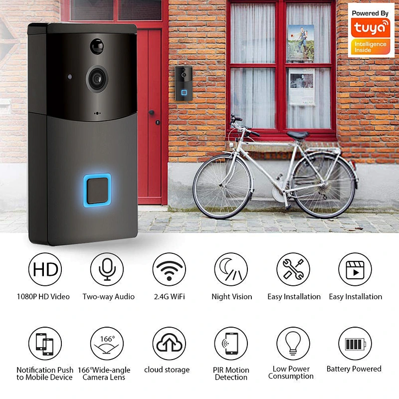 1080P Tuya IP Smart security wireless WiFi Ring visual Video Doorbell Camera