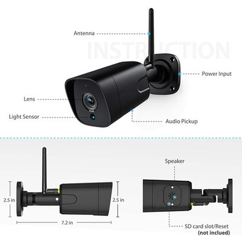 Tuya Smart 1080P Two Way Audio Outdoor Waterproof Night Vision WiFi Wireless Home Security Cloud Storage Bullet IP camera