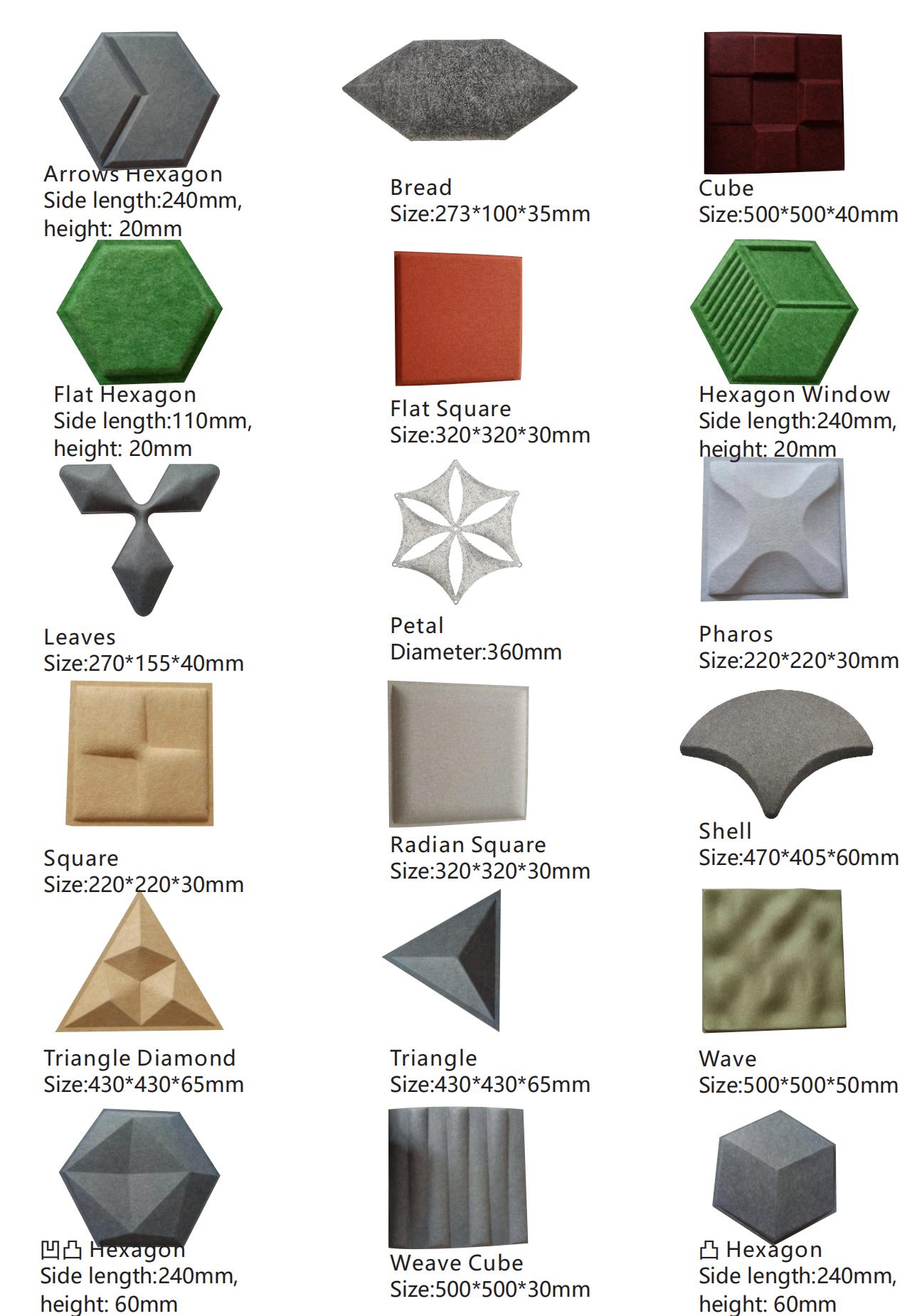pattern for polyester fiber acoustic panels