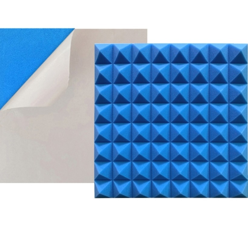 500*500*50mm Pyramid Acoustic Foam With Back Adhesive For Music Room