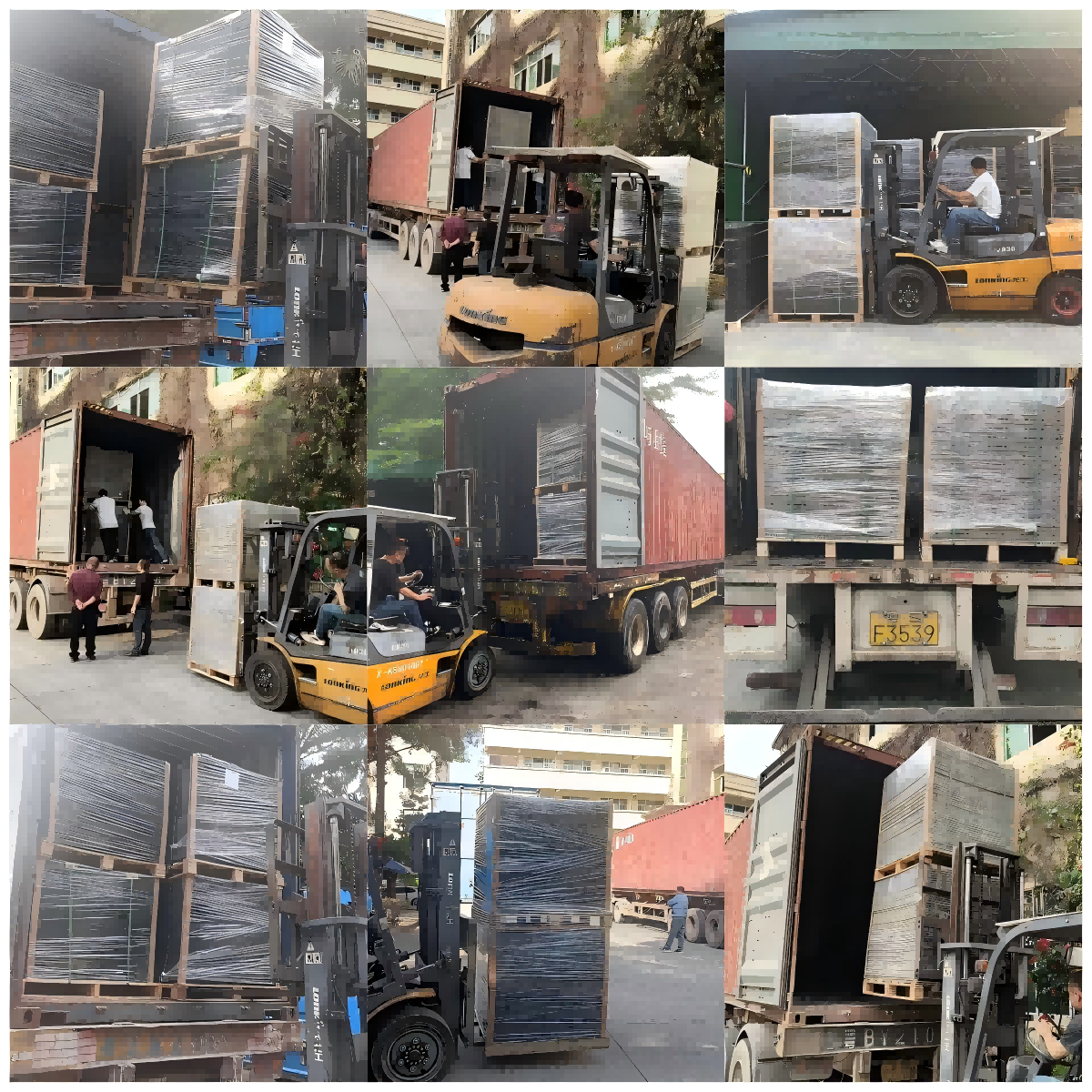 loading container for rubber gym flooring
