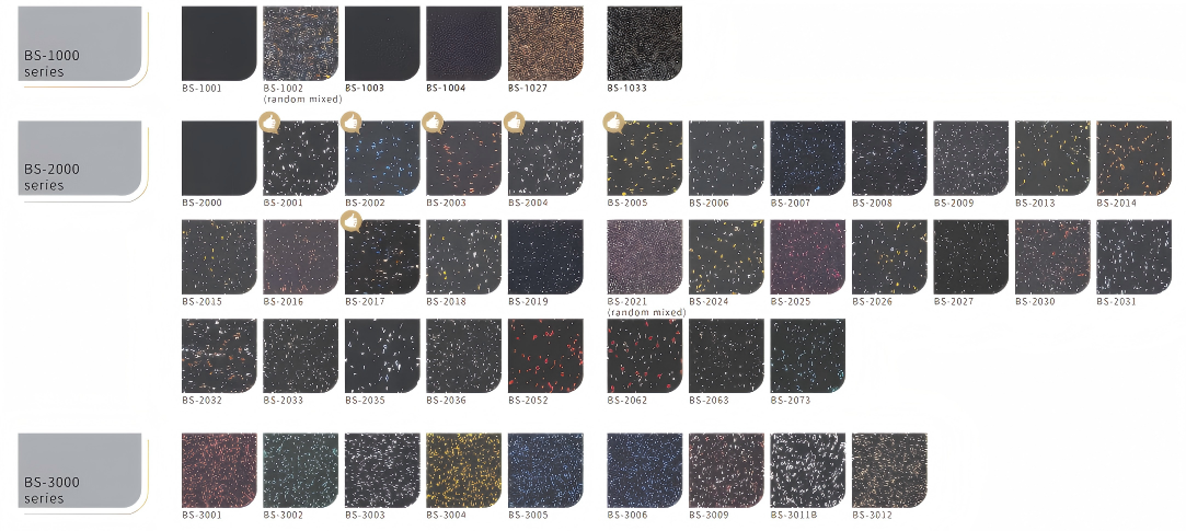 color chart for rubber gym flooring