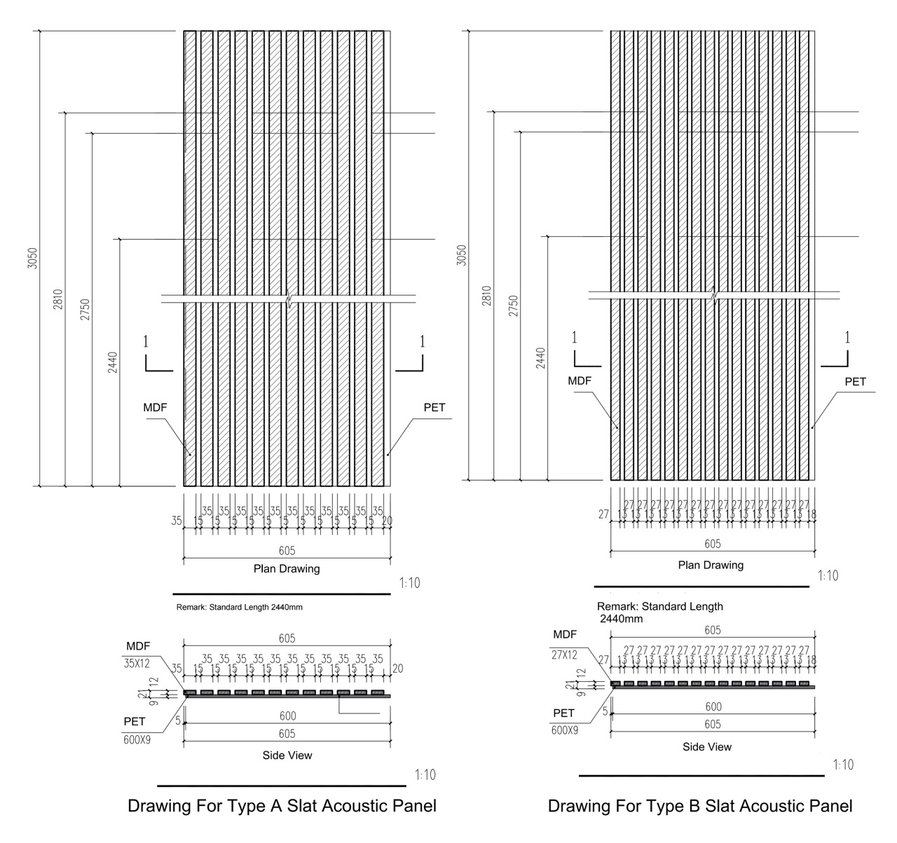 pattern for white oak slat wall