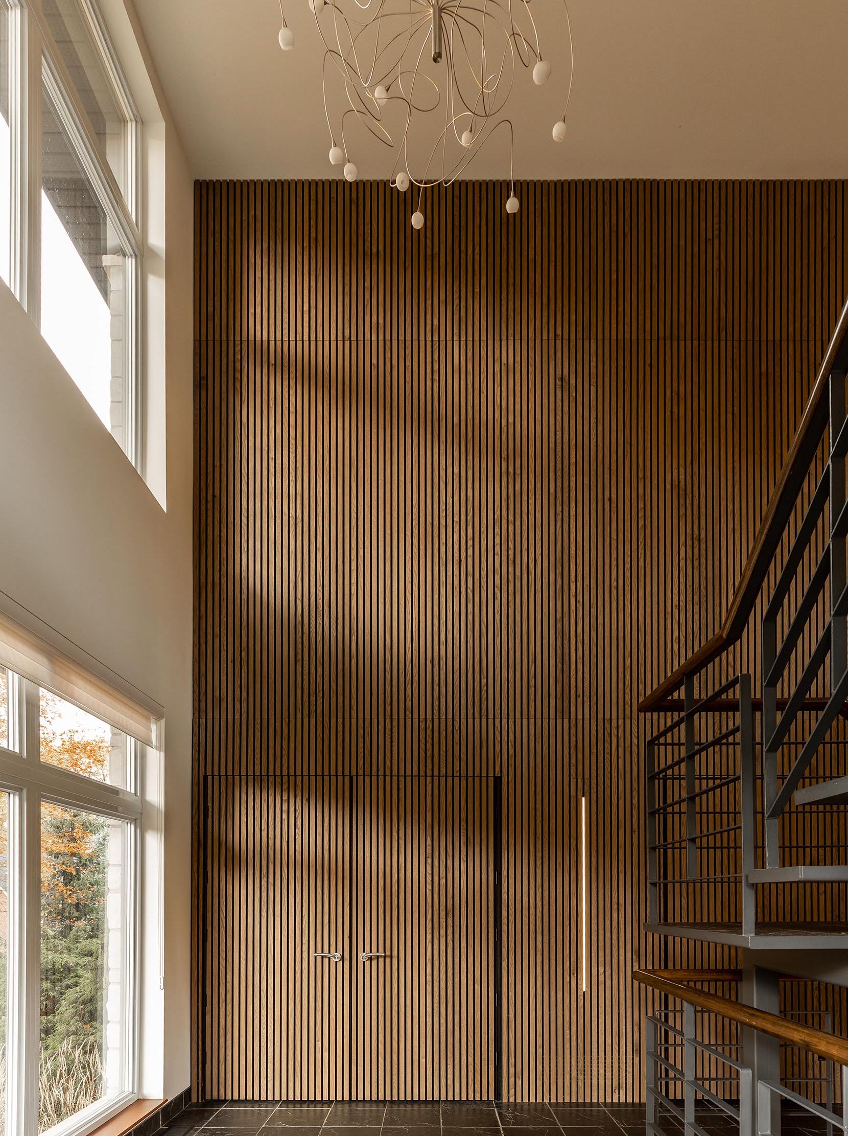 project reference for white oak slat wall