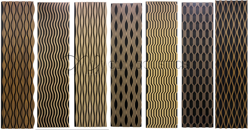 Optional Design Wave Akupanel With Wooden Veneer For Hotel /Residental