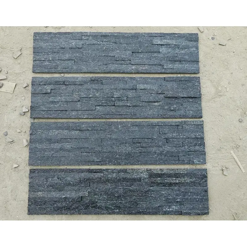 Black Quartz Culture Stone Wall/Quartzite Ledge Stone/Wall Cladding Panel