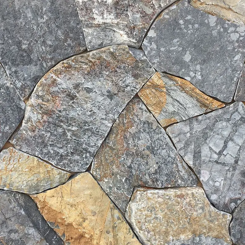 Blue Crazy Limestone Dry Loose Masonry Stone For Retaining Wall