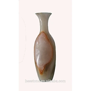 Luxury Handicraft Making Article Marble Flower Bottle  Onyx Vase