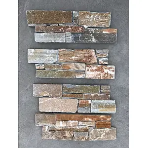 P014 Slate Meshed Cement Back Exterior Stone Wall Tiles Decoration/Cladding Wall Tile/Stone Wall Facade Tiles