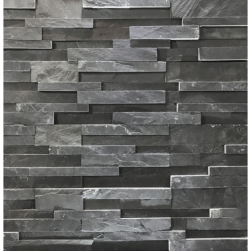 Black Slate 3D Exterior Natural Stone Exterior Wall Cladding/Cheap Stacked Stone/Ledge Stone